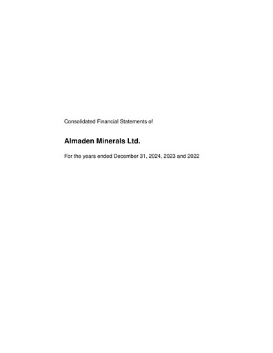 Thumbnail Almaden Minerals
 Financial Statement 2024