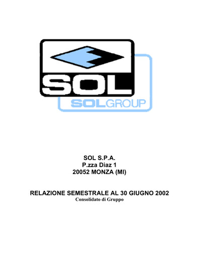 Thumbnail SOL S.p.A. Half-year Report 2002-h1