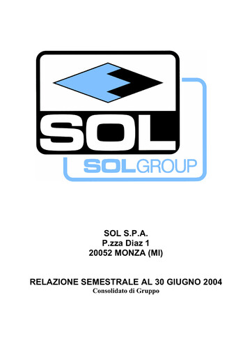 Thumbnail SOL S.p.A. Half-year Report 2004-h1