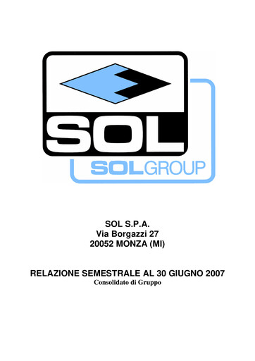 Thumbnail SOL S.p.A. Half-year Report 2007-h1