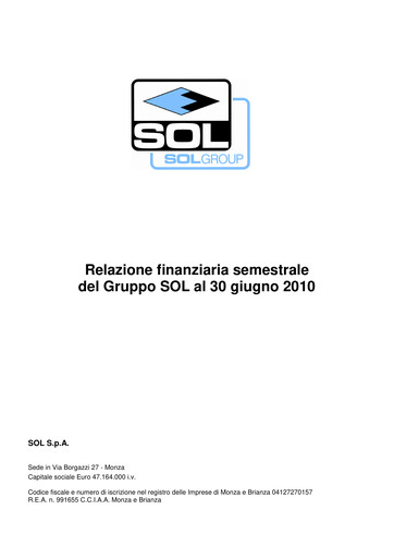 Thumbnail SOL S.p.A. Half-year Report 2010-h1