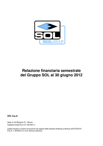 Thumbnail SOL S.p.A. Half-year Report 2012-h1