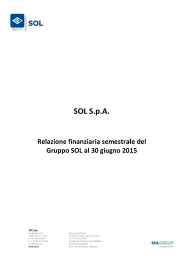 Thumbnail SOL S.p.A. Half-year Report 2015-h1