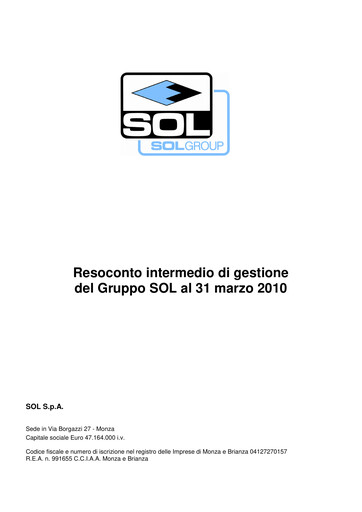 Thumbnail SOL S.p.A. Quarterly Report 2010-q1