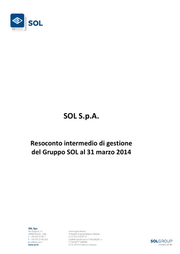 Thumbnail SOL S.p.A. Quarterly Report 2014-q1
