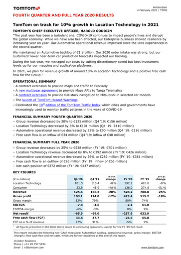 Thumbnail TomTom Financial Statement 2020