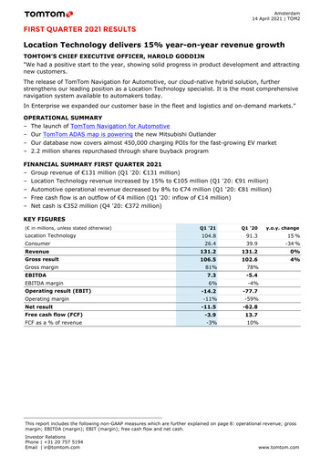 Thumbnail TomTom Quarterly Report 2021-q1