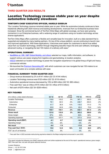 Thumbnail TomTom Quarterly Report 2024-q3