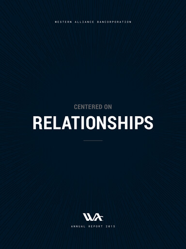 Thumbnail Western Alliance Bancorporation
 Annual Report 2015