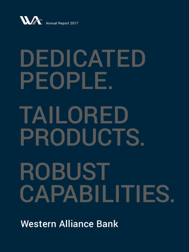 Thumbnail Western Alliance Bancorporation
 Annual Report 2017