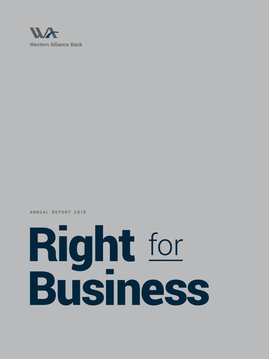 Thumbnail Western Alliance Bancorporation
 Annual Report 2018
