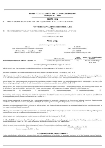 Thumbnail Vistra Annual Report 2025