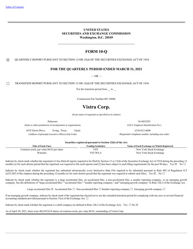 Thumbnail Vistra Quarterly Report 2021-q1