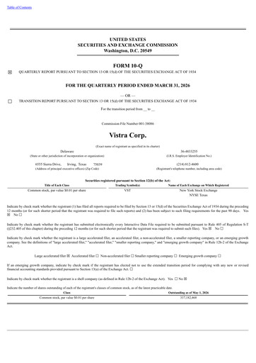 Thumbnail Vistra Quarterly Report 2026-q1