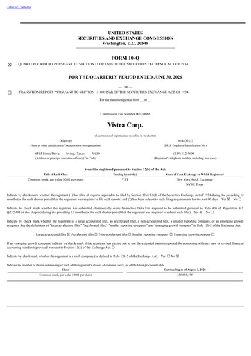 Thumbnail Vistra Quarterly Report 2026-q2