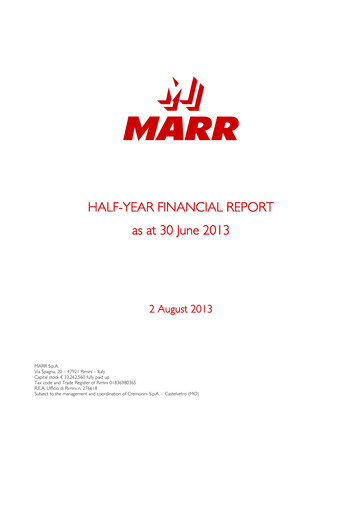 Thumbnail MARR S.p.A. Half-year Report 2013-h1