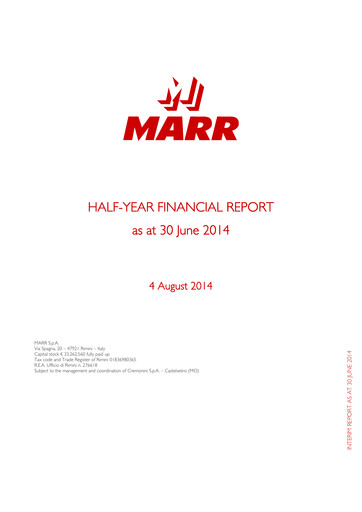 Thumbnail MARR S.p.A. Half-year Report 2014-h1