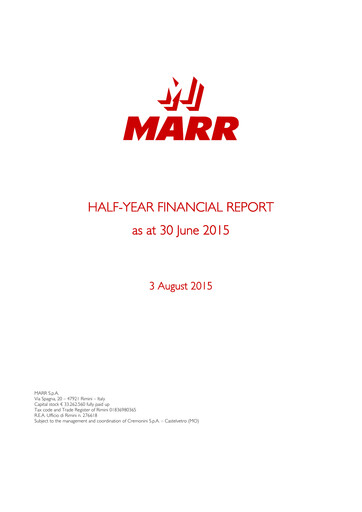 Thumbnail MARR S.p.A. Half-year Report 2015-h1