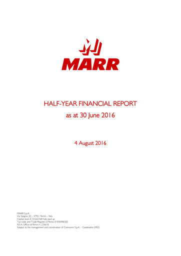 Thumbnail MARR S.p.A. Half-year Report 2016-h1
