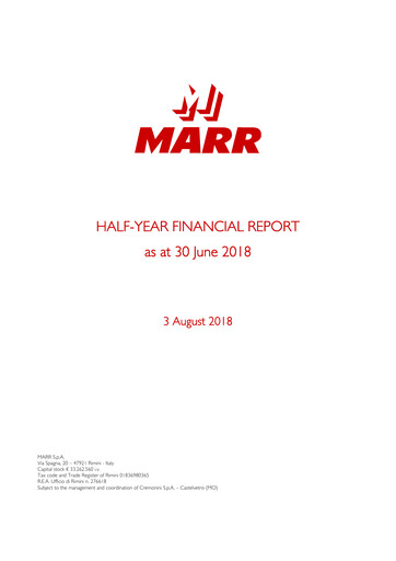 Thumbnail MARR S.p.A. Half-year Report 2018-h1