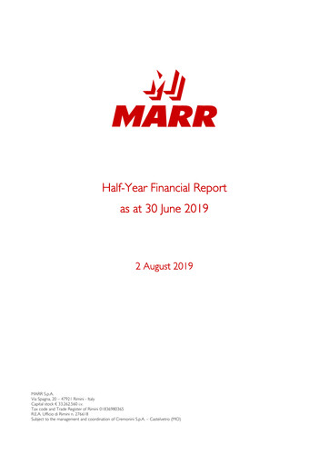 Thumbnail MARR S.p.A. Half-year Report 2019-h1