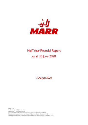 Thumbnail MARR S.p.A. Half-year Report 2020-h1