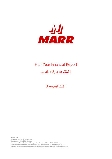 Thumbnail MARR S.p.A. Half-year Report 2021-h1