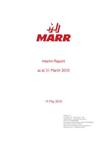 Thumbnail MARR S.p.A. Quarterly Report 2010-q1