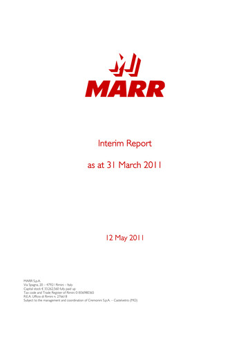 Thumbnail MARR S.p.A. Quarterly Report 2011-q1