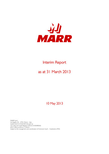 Thumbnail MARR S.p.A. Quarterly Report 2013-q1