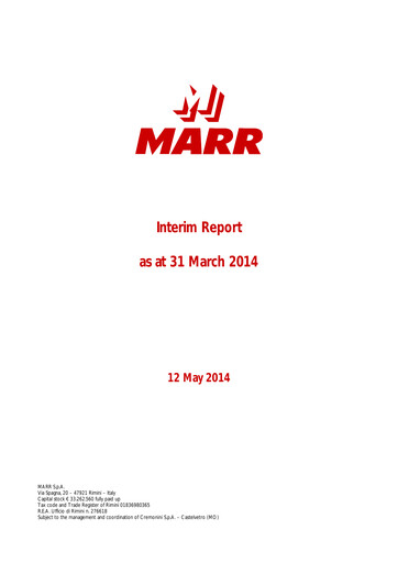 Thumbnail MARR S.p.A. Quarterly Report 2014-q1