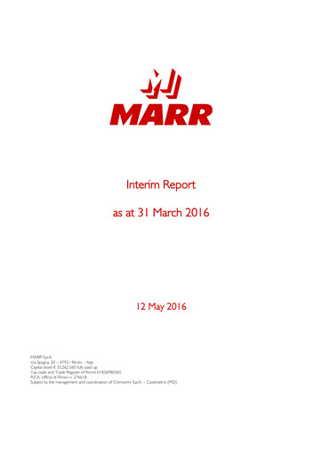 Thumbnail MARR S.p.A. Quarterly Report 2016-q1