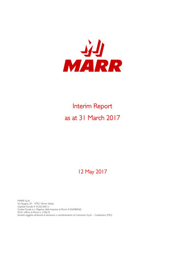 Thumbnail MARR S.p.A. Quarterly Report 2017-q1