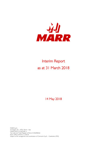 Thumbnail MARR S.p.A. Quarterly Report 2018-q1