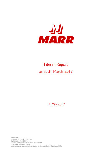 Thumbnail MARR S.p.A. Quarterly Report 2019-q1