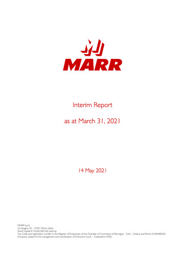 Thumbnail MARR S.p.A. Quarterly Report 2021-q1