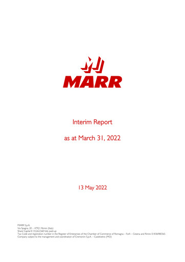 Thumbnail MARR S.p.A. Quarterly Report 2022-q1