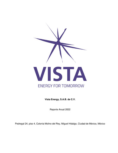 Thumbnail Vista Oil & Gas Annual Report 2022