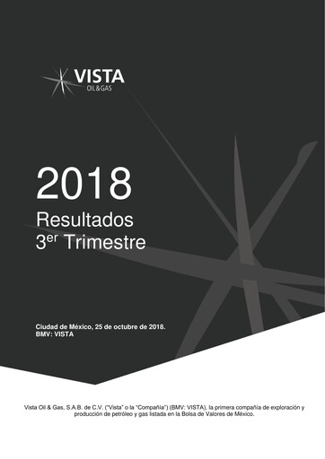 Thumbnail Vista Energy Quarterly Report 2018-q3