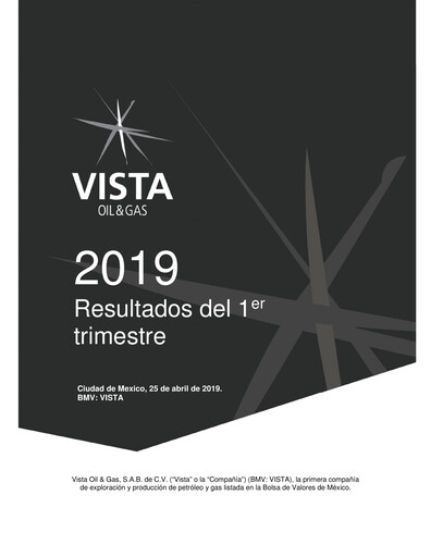 Thumbnail Vista Energy Quarterly Report 2019-q1