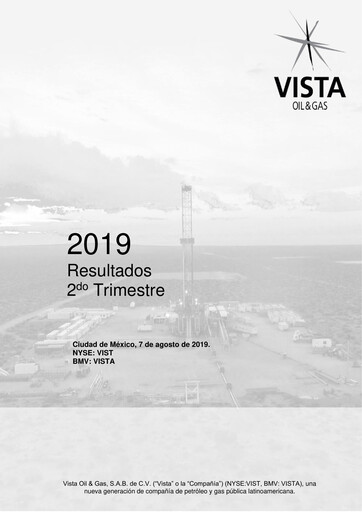 Thumbnail Vista Energy Quarterly Report 2019-q2
