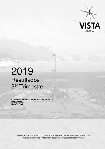 Thumbnail Vista Energy Quarterly Report 2019-q3