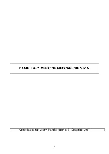 Miniature Danieli & C. Officine Meccaniche Rapport semestriel 2017-2018-h1