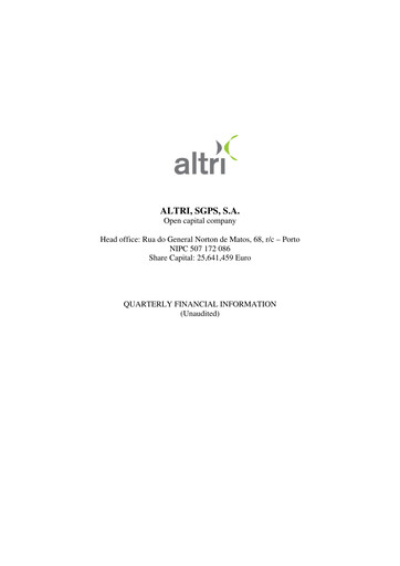 Thumbnail Altri Quarterly Report 2006-q3