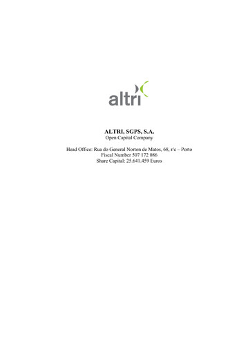 Thumbnail Altri Quarterly Report 2007-q3