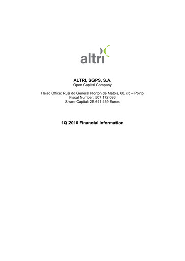 Thumbnail Altri Quarterly Report 2010-q1