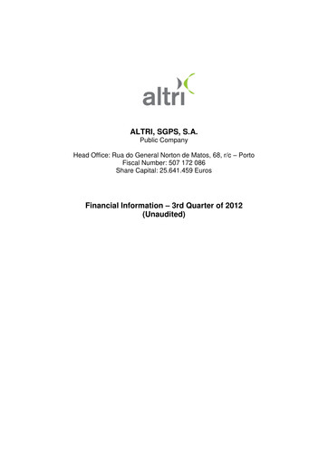 Thumbnail Altri Quarterly Report 2012-q3