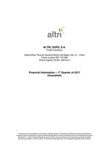 Thumbnail Altri Quarterly Report 2017-q1