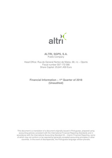 Thumbnail Altri Quarterly Report 2018-q1