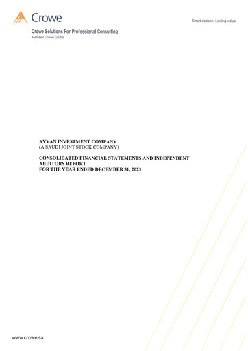 Thumbnail Ayyan Investment Company Financial Statement 2023